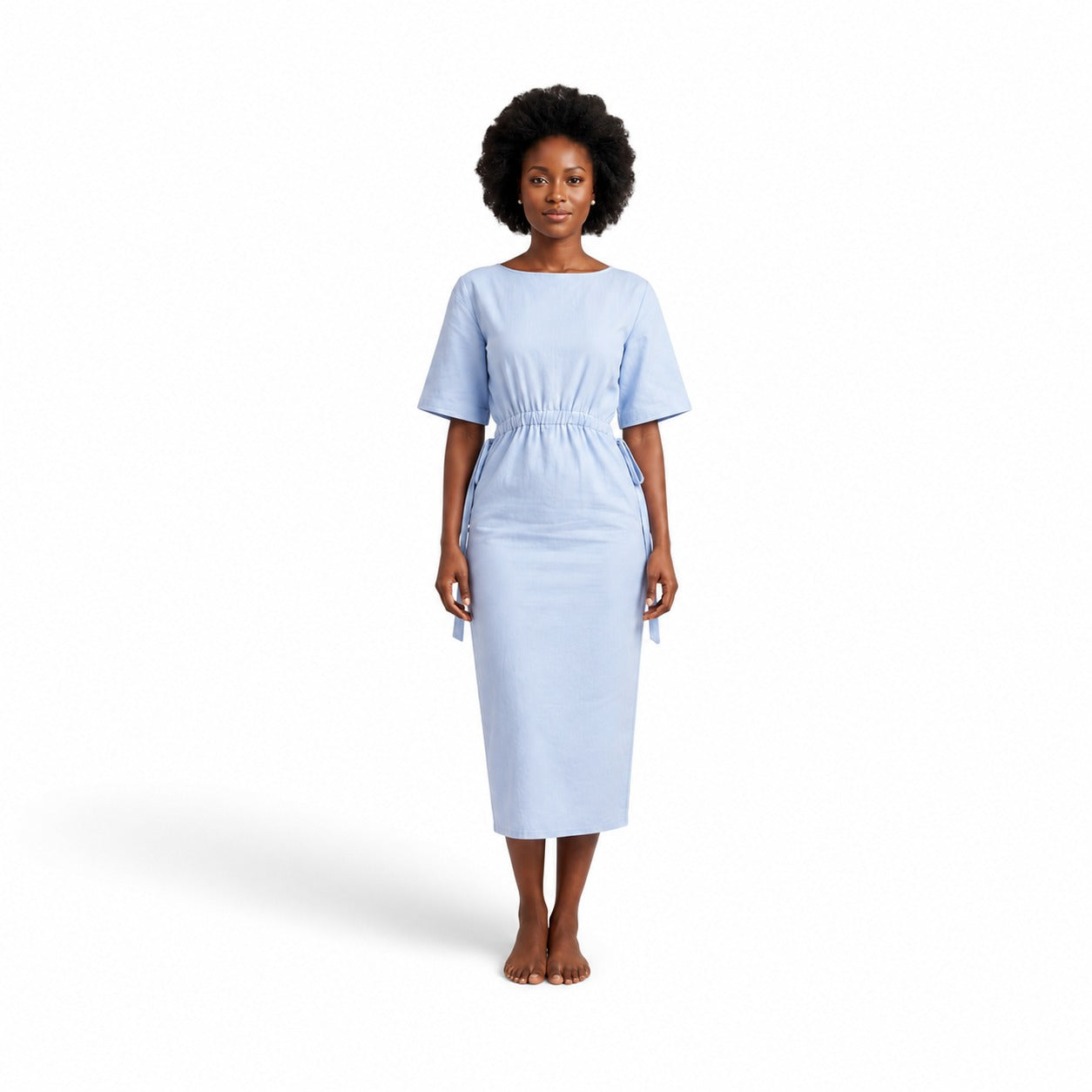 The Powder Blue Tie-Waist Midi