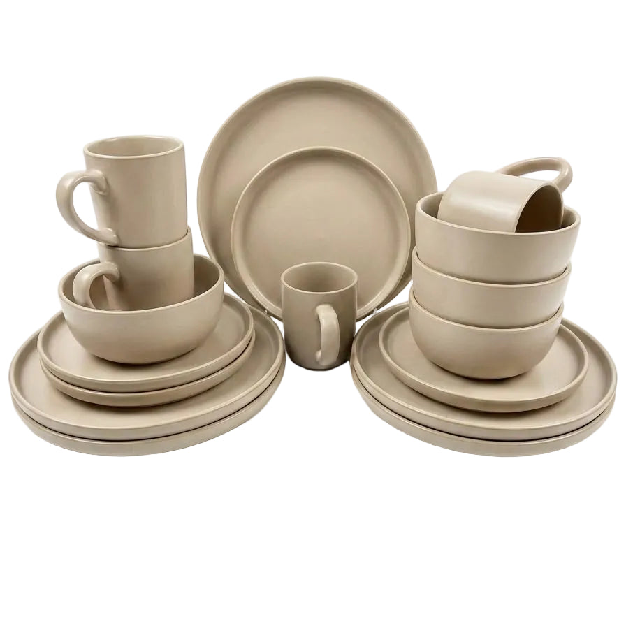 Modern Design Ceramic Dinnerware Set – 8 or 16 Piece | 4 Colours