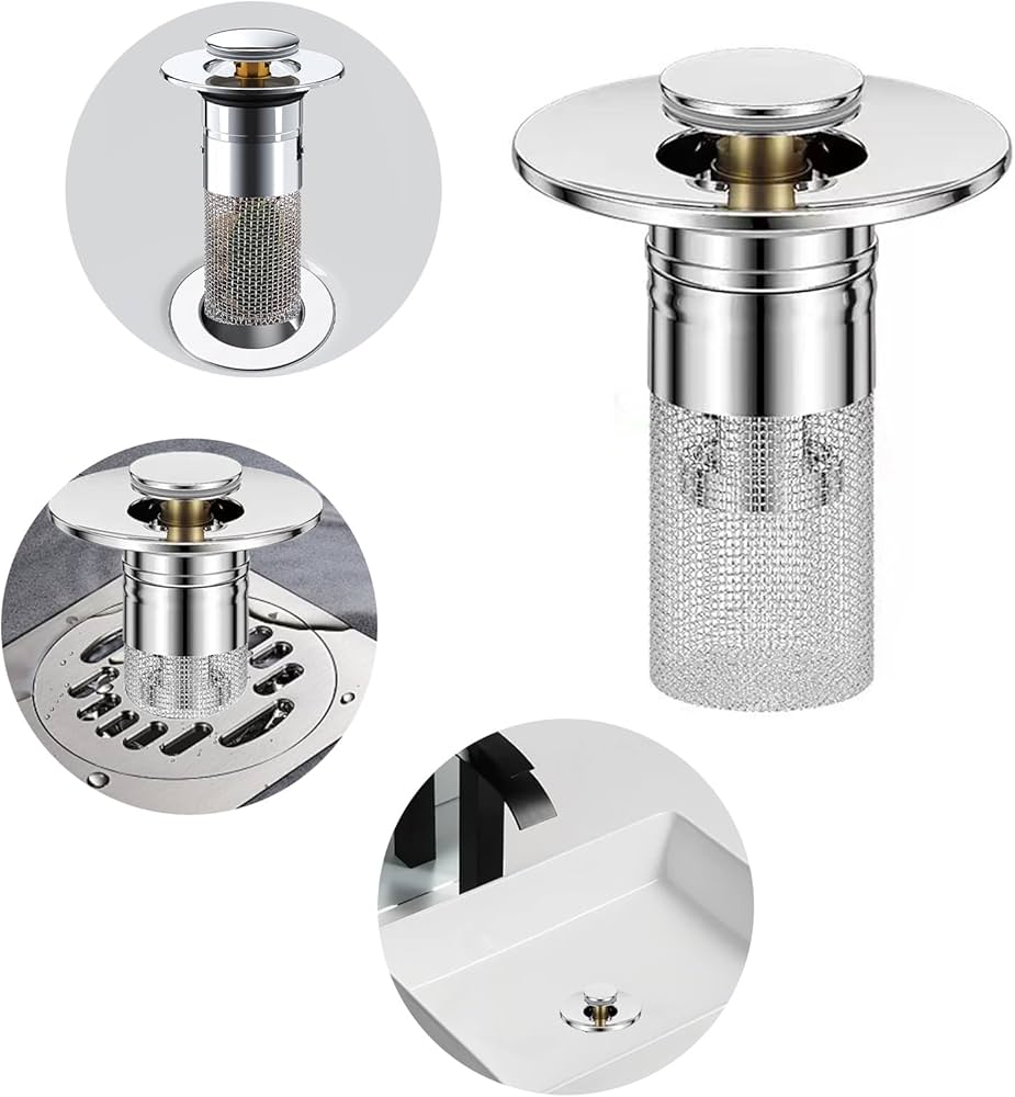 Phlenu Essentials® Anti-Clogging Stainless Steel Sink Drain Filter
