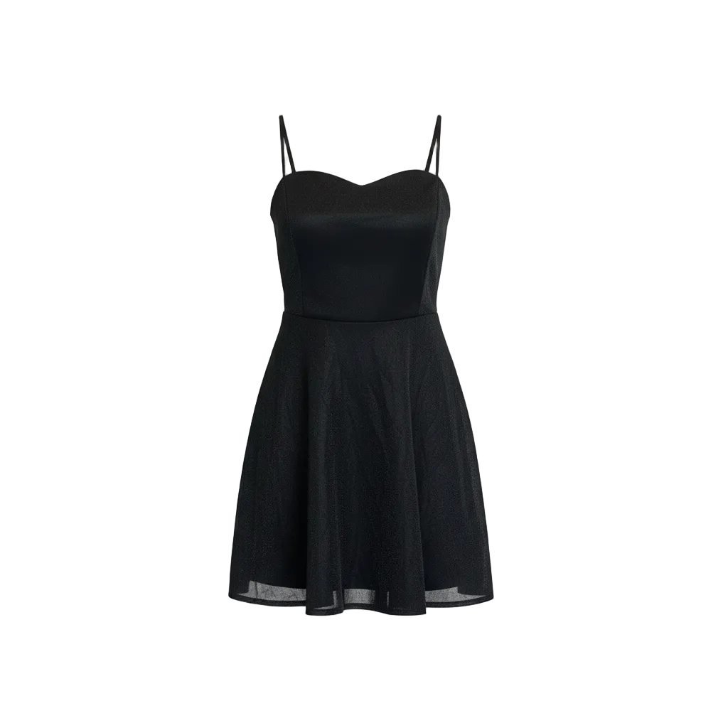 Black Sweetheart Skater Mini Dress