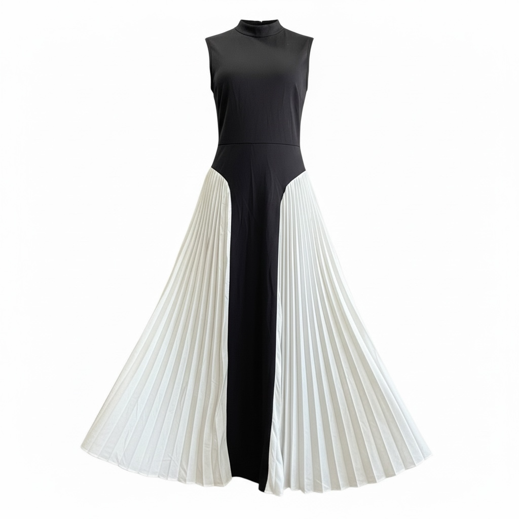 Power Pleat Maxi Dress