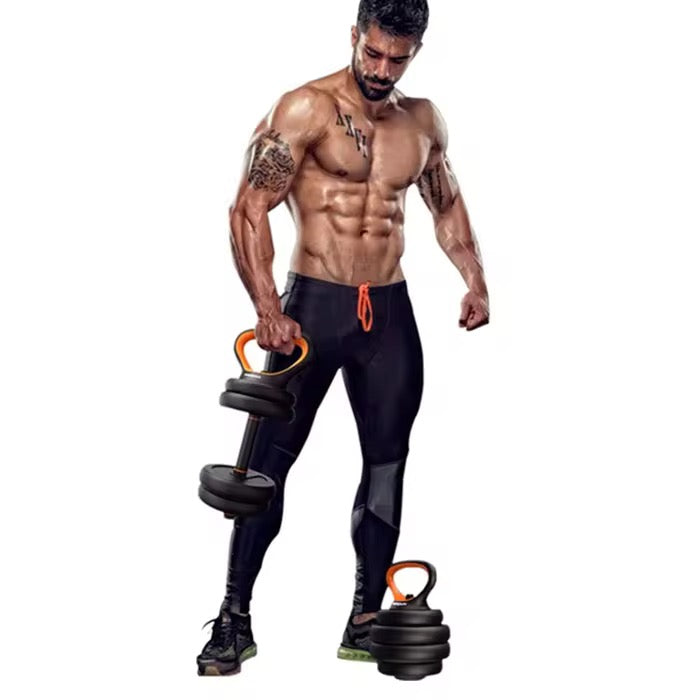8 in 1 - Body Goals Adjustable Dumbbell Set, Approx. 40kg, with Barbell Connector, Multi-Use Strength Training Set