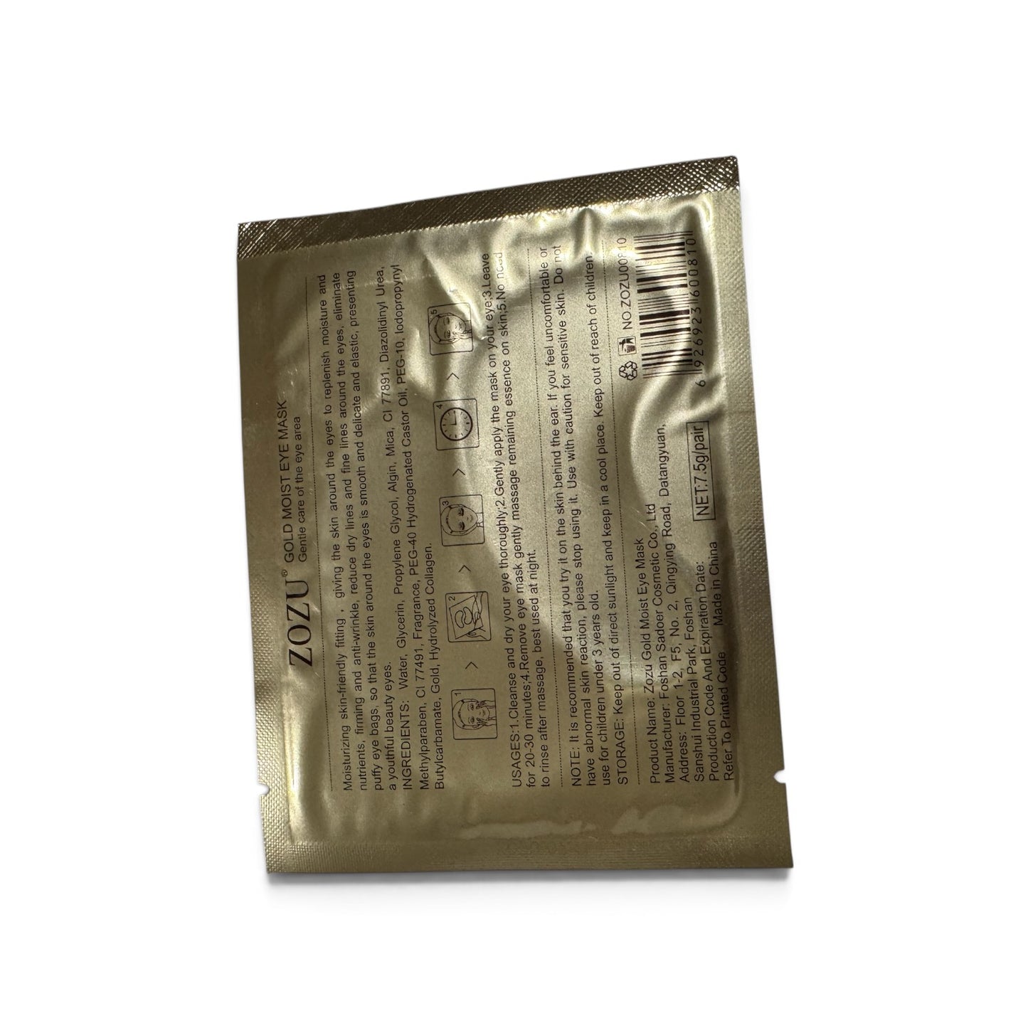 ZOZU Gold Eye Mask Patches | Reduce Dark Circles & Depuff | Under-Eye Treatment