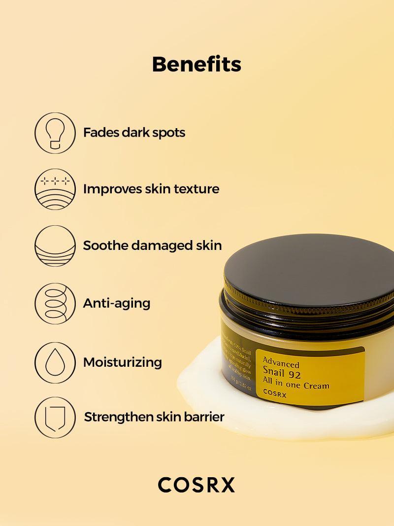 COSRX Advanced Snail 92 All in One Cream | Hydrate, Repair & Soothe