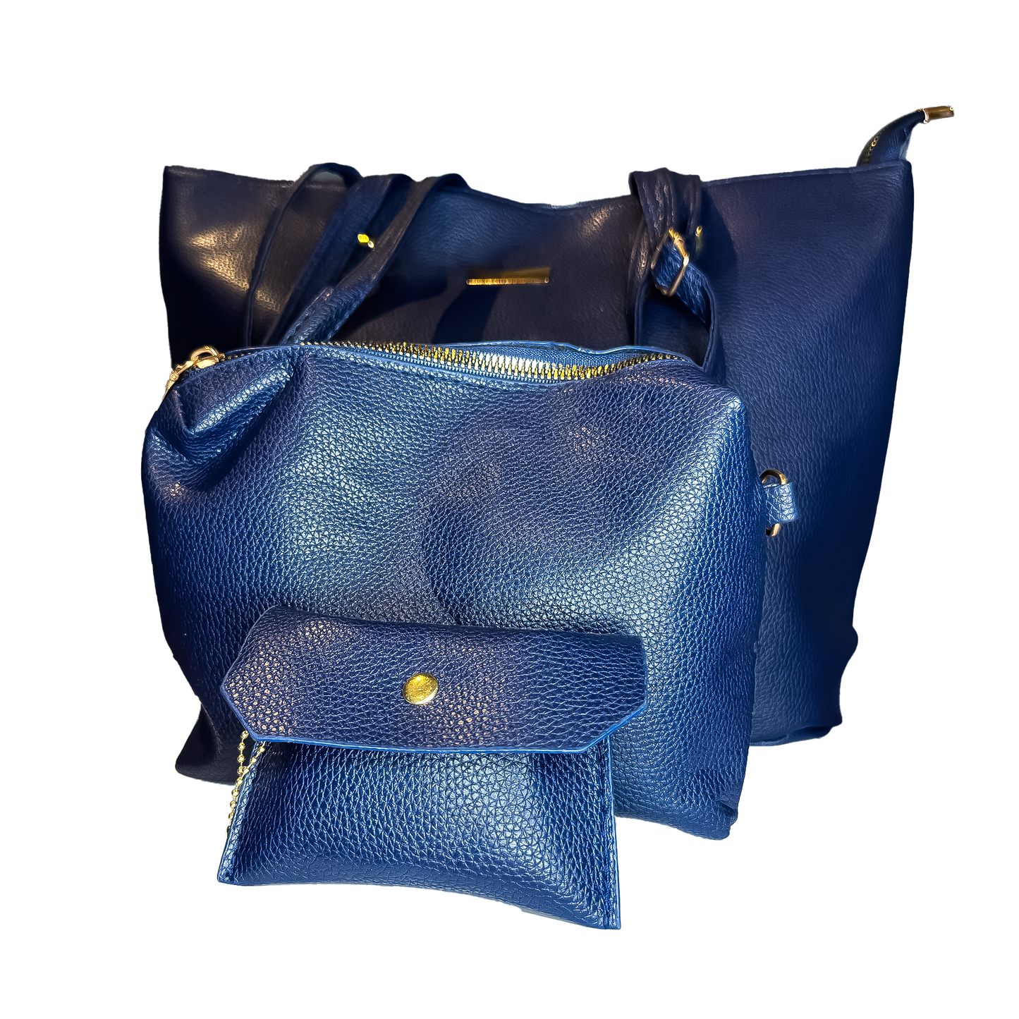 3-Piece Premium Leather Handbag Set (Tote, Shoulder Bag & Wallet)- Available in 4 Colors