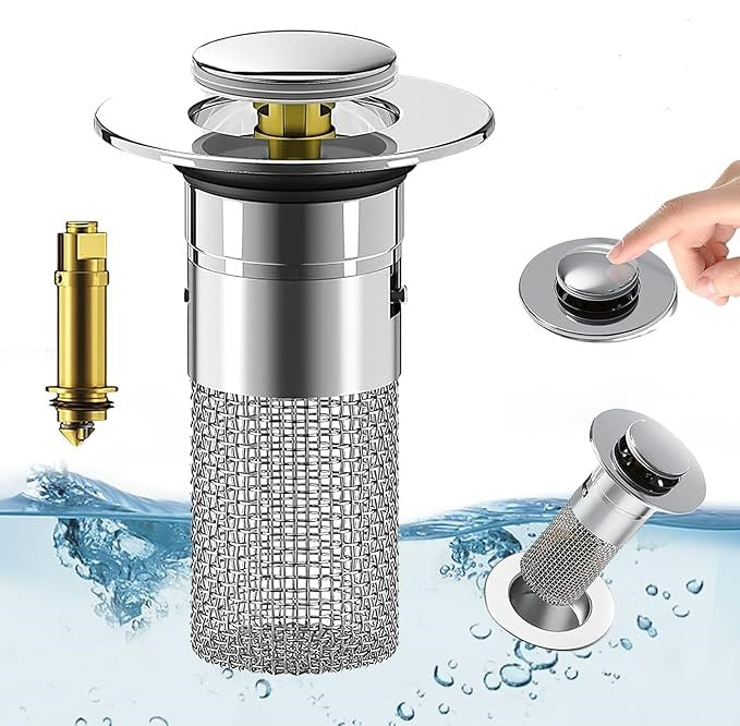 Phlenu Essentials® Anti-Clogging Stainless Steel Sink Drain Filter