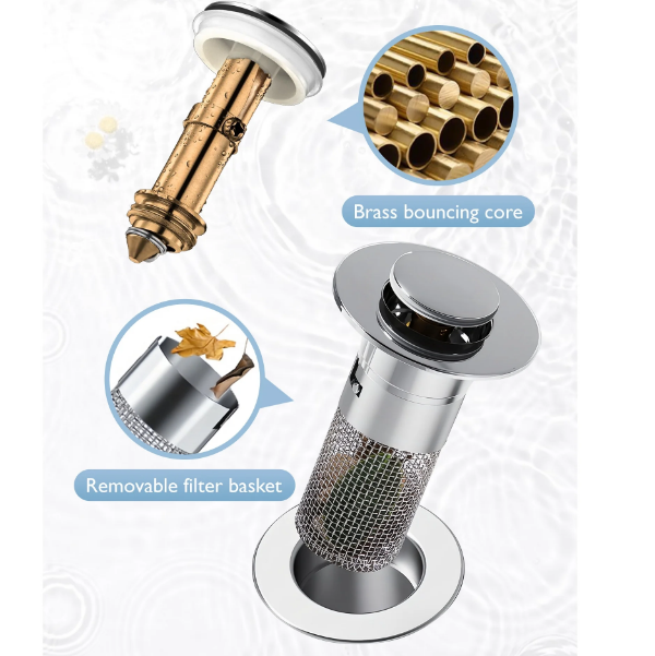 Phlenu Essentials® Anti-Clogging Stainless Steel Sink Drain Filter