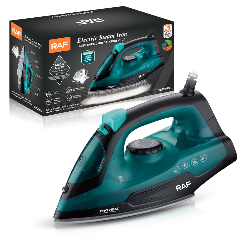 RAF 1400W Ceramic Steam Iron – Smooth, Fast & Effortless Ironing