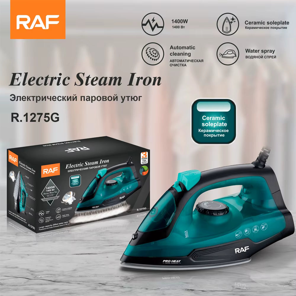 RAF 1400W Ceramic Steam Iron – Smooth, Fast & Effortless Ironing