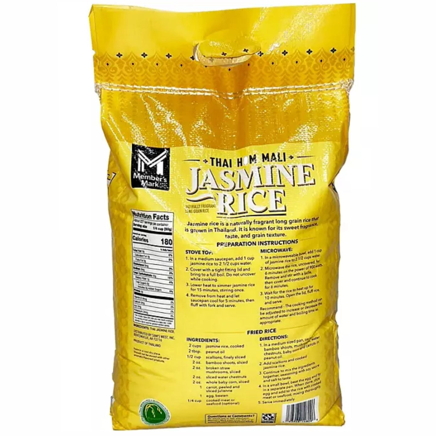Member’s Mark™ Thai Hom Mali Jasmine Rice – 11kg Bag