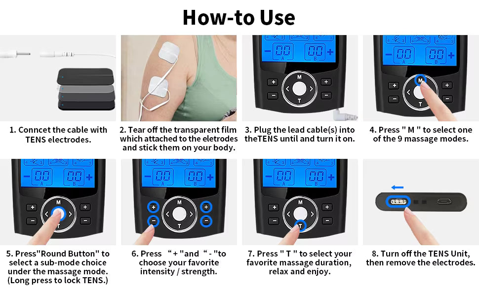 36-Mode Electric Body Massager – Wireless Digital Therapy for Pain Relief & Muscle Recovery