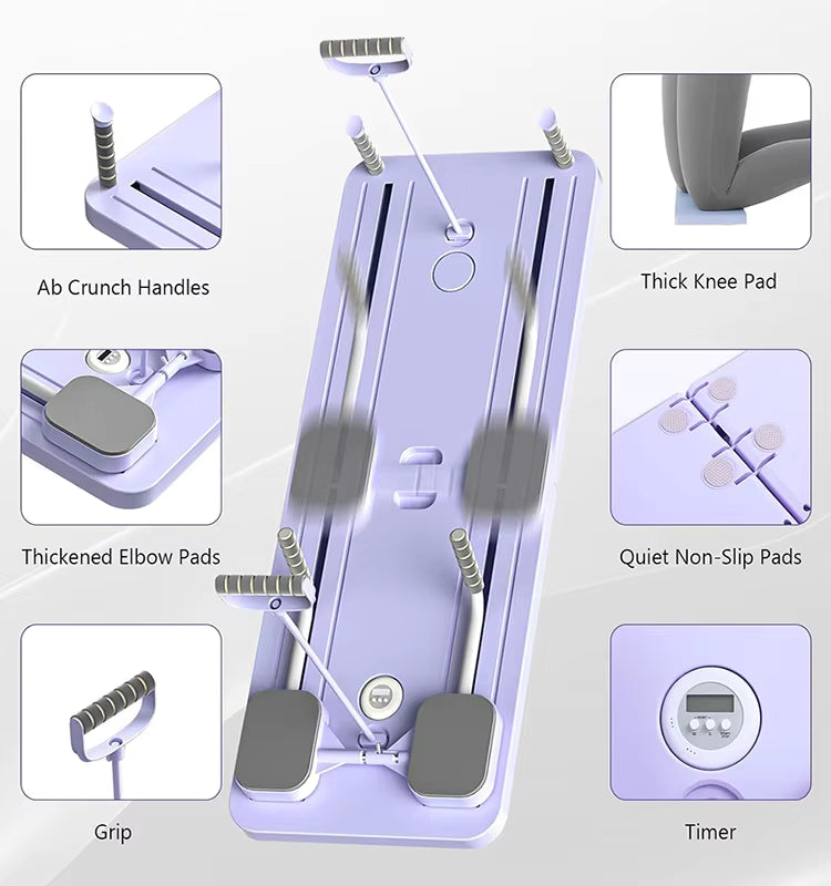 5-in-1 Foldable Pilates Reformer Board – Total Body Trainer