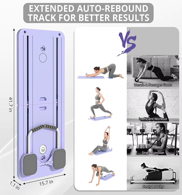 5-in-1 Foldable Pilates Reformer Board – Total Body Trainer