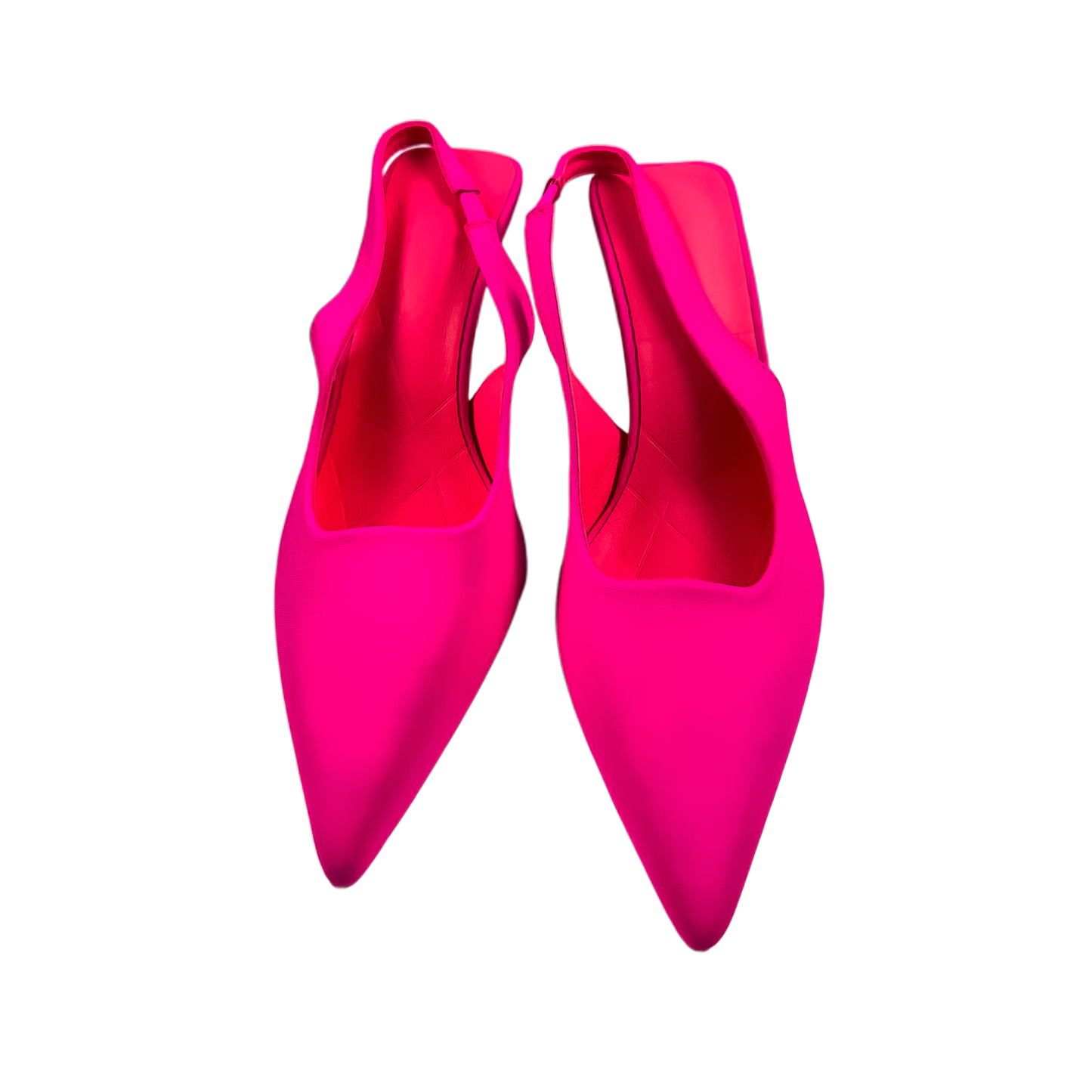 Hot Pink Sculptural Slingback Heels
