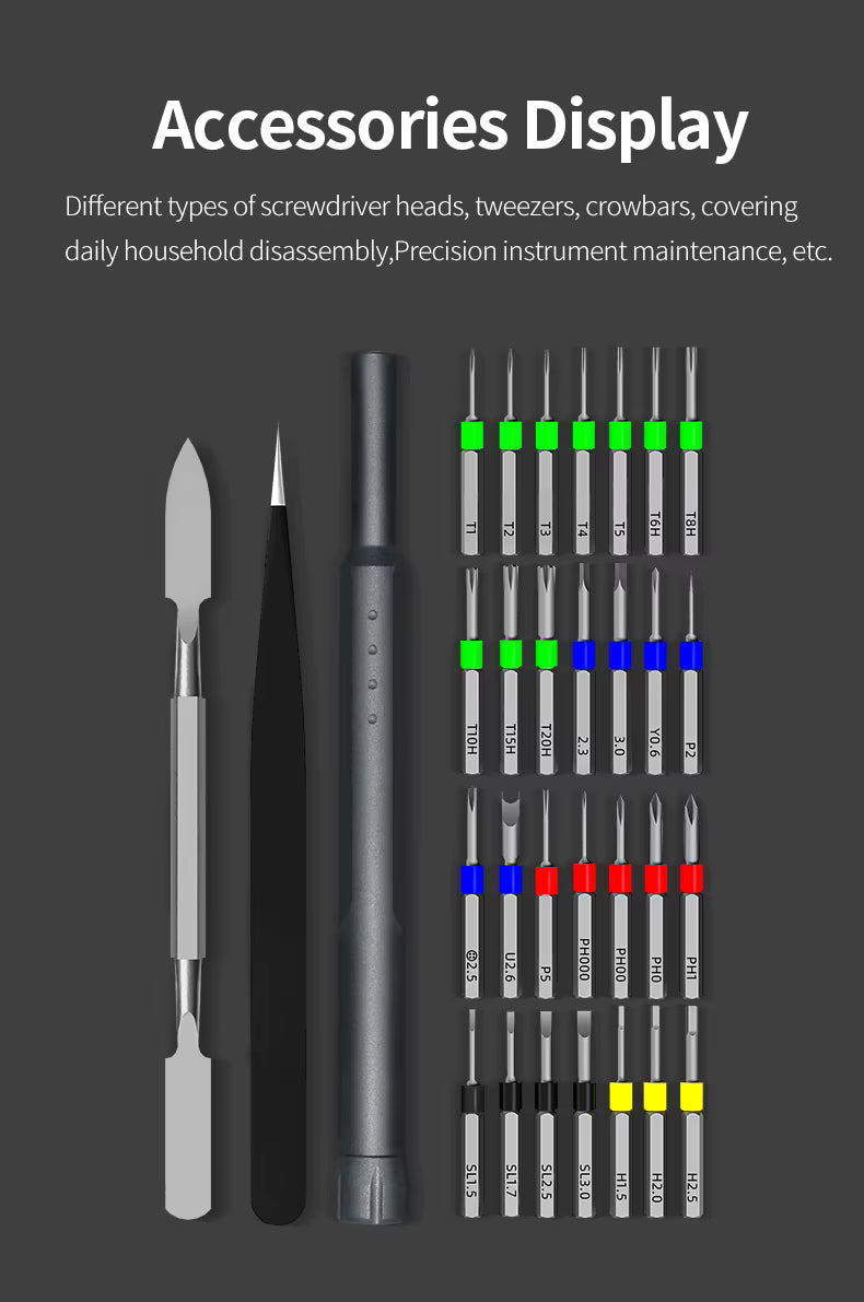 30-in-1 Precision Magnetic Screwdriver Set