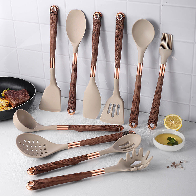 Manjia Premium Silicone Kitchen Utensil Set – 10-Piece Non-Stick Cookware Tools (Heat Resistant up to 230°C)