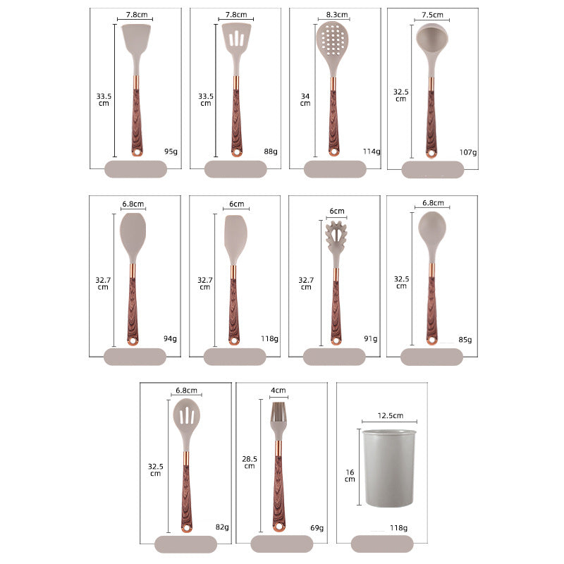 Manjia Premium Silicone Kitchen Utensil Set – 10-Piece Non-Stick Cookware Tools (Heat Resistant up to 230°C)