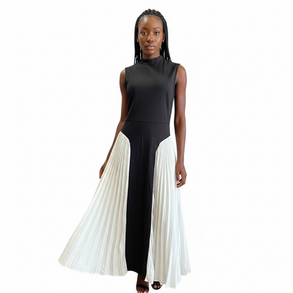 Power Pleat Maxi Dress