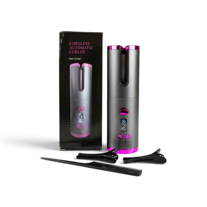 Automatic Hair Curler – Wireless Cordless Curling Iron | USB Rechargeable | LCD Display