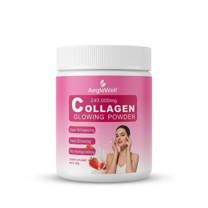 AegleWell Collagen Glowing Powder – Strawberry, 300g