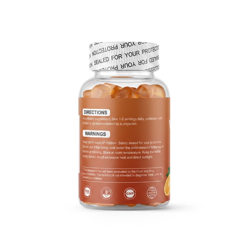 Vitamin C Gummies 250mg | Immune Support | Antioxidant | Iron Absorption | 60 Gummies