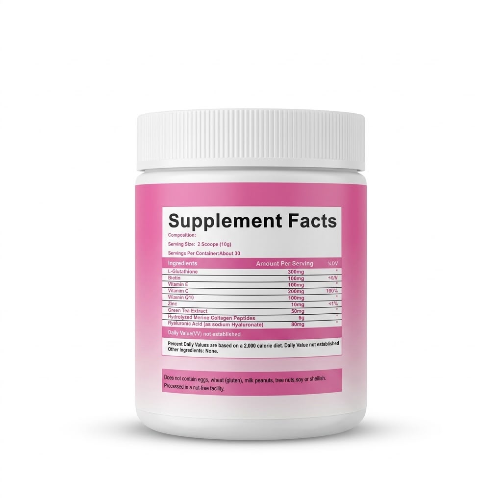 AegleWell Collagen Glowing Powder – Strawberry, 300g