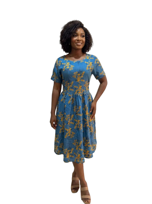 The Blue Bloom Midi Dress