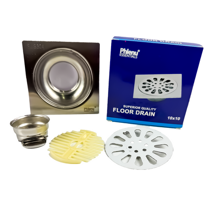 Phlenu Essentials® – Stainless Steel 304 Bathroom Floor Drain (Anti-Odor, Anti-Backflow, Anti-Insect)