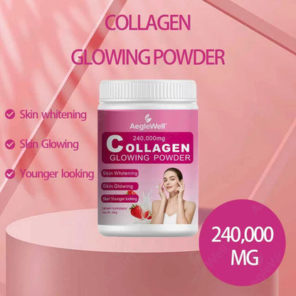 AegleWell Collagen Glowing Powder – Strawberry, 300g