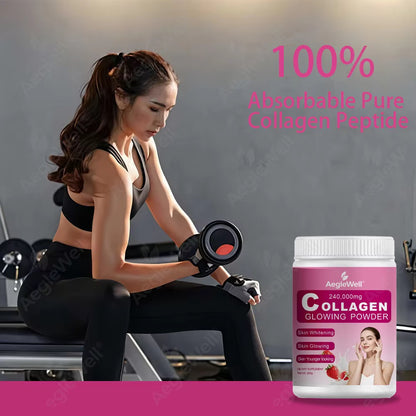 AegleWell Collagen Glowing Powder – Strawberry, 300g