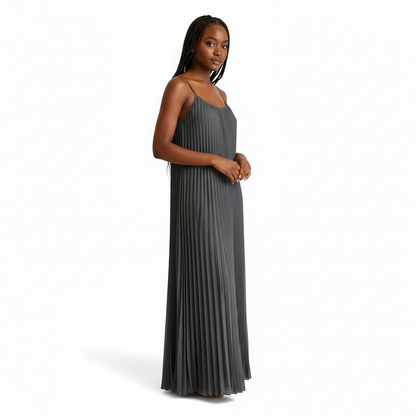 Slate Pleated Maxi