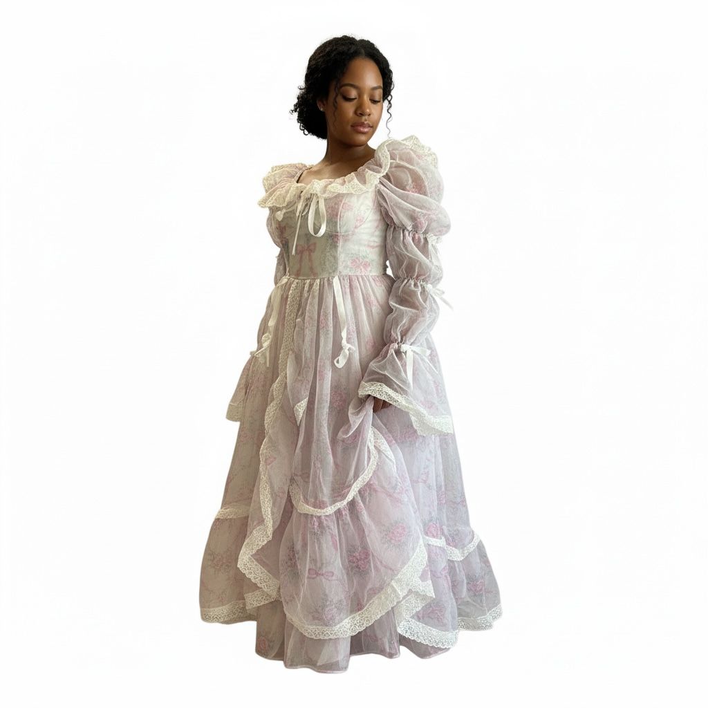 Victorian Organza Lace Gown