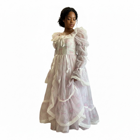Victorian Organza Lace Gown