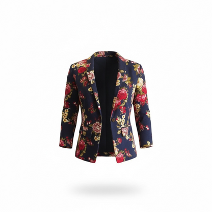 Navy Floral Print Blazer