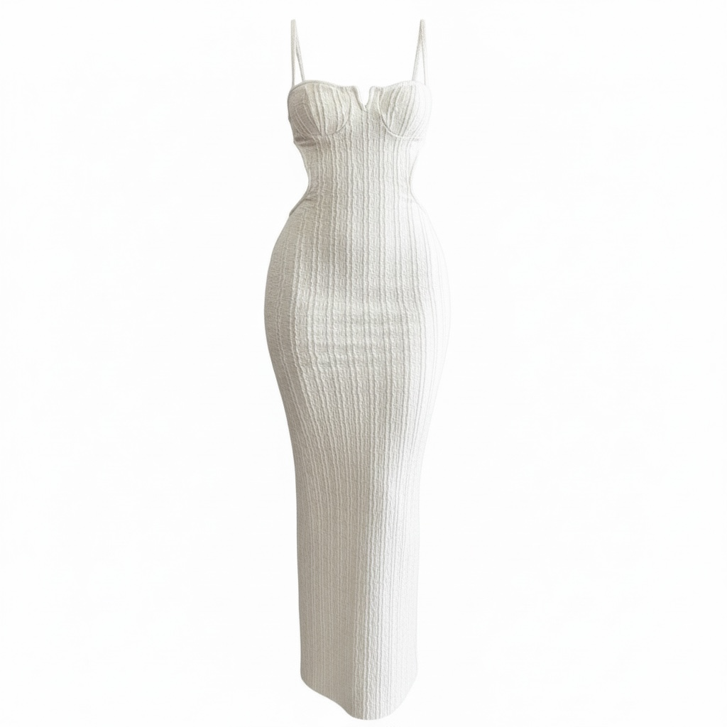 Textured Cut-Out Bodycon Maxi Dress