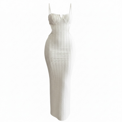 Textured Cut-Out Bodycon Maxi Dress
