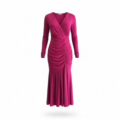 Sophia Ruched Elegance Maxi Dress