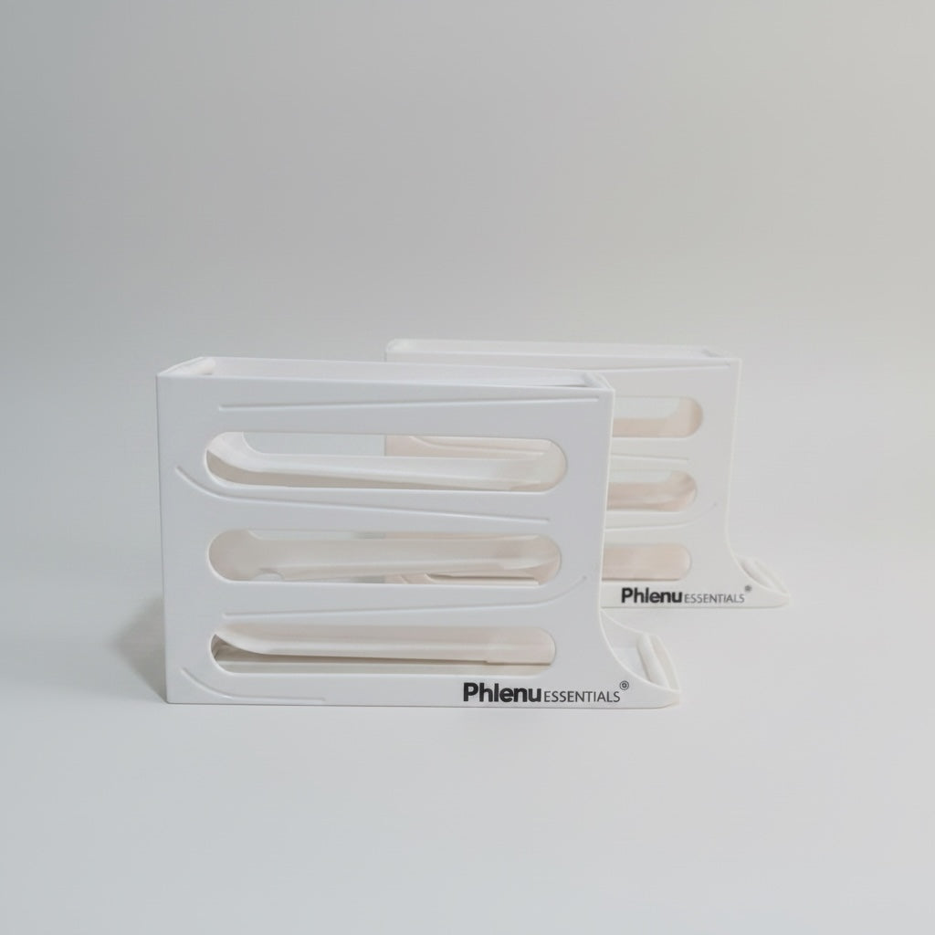 Phlenu Essential Automatic Egg Storage Rack, 18-Egg Capacity, 3-Tier Rolling Design, BPA-Free