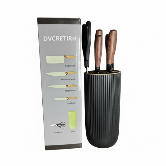 Phlenu Essentials Premium 5-Piece Knife Set with Stand (DVCRETIRH Series)