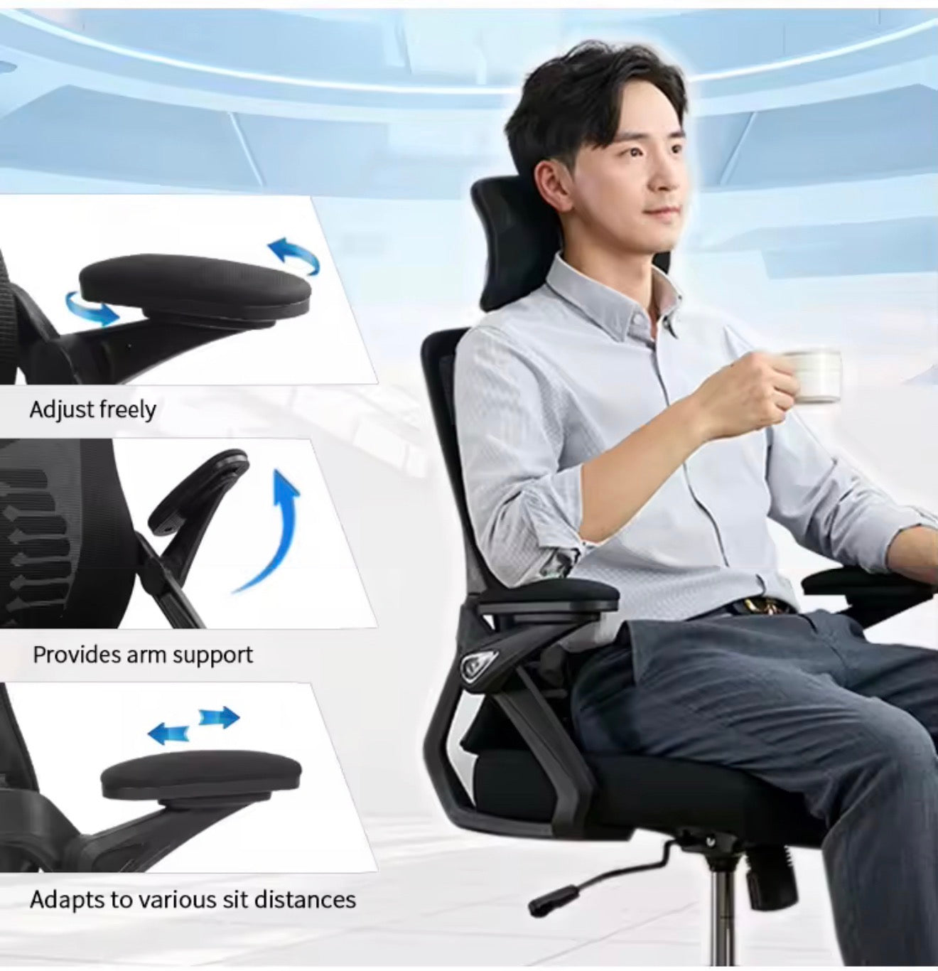 Ergonomic Office Chair – Swivel, Durable, Adjustable, Breathable & Comfortable