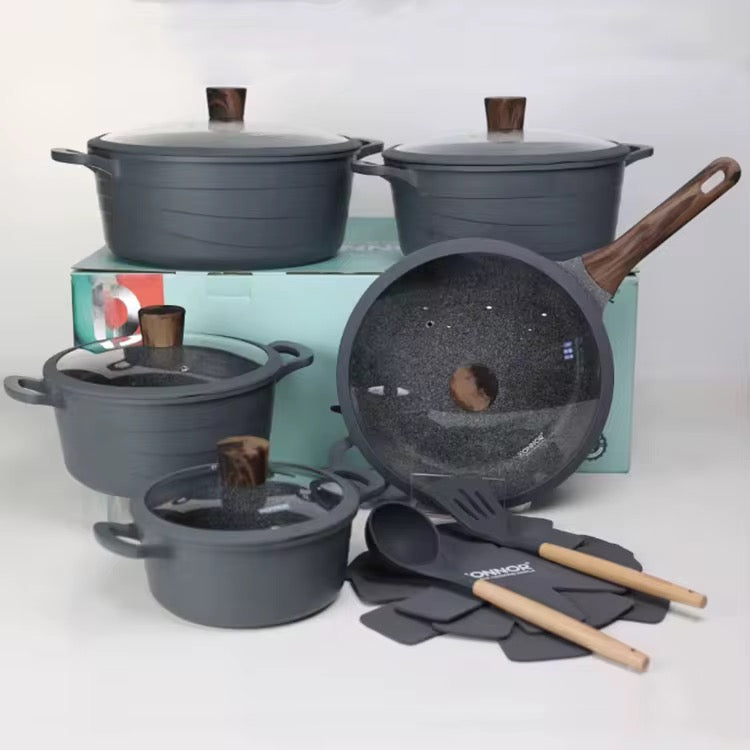The Chef’s Pride 15-Piece Granite Cookware Set