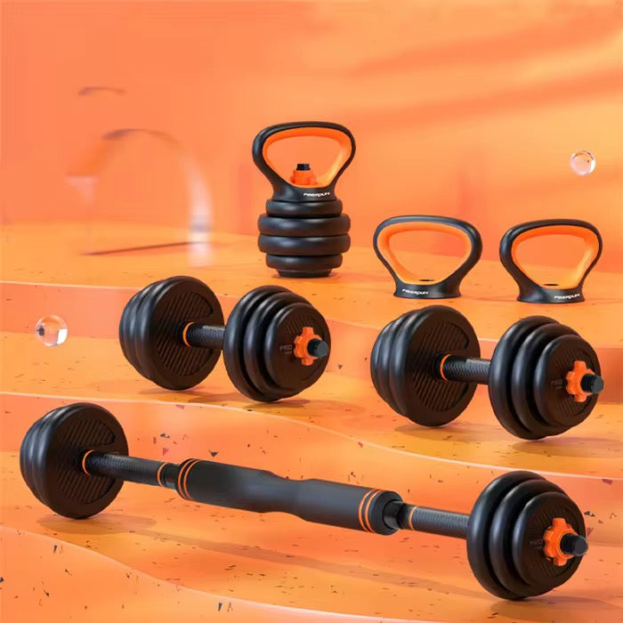 8 in 1 - Body Goals Adjustable Dumbbell Set, Approx. 40kg, with Barbell Connector, Multi-Use Strength Training Set