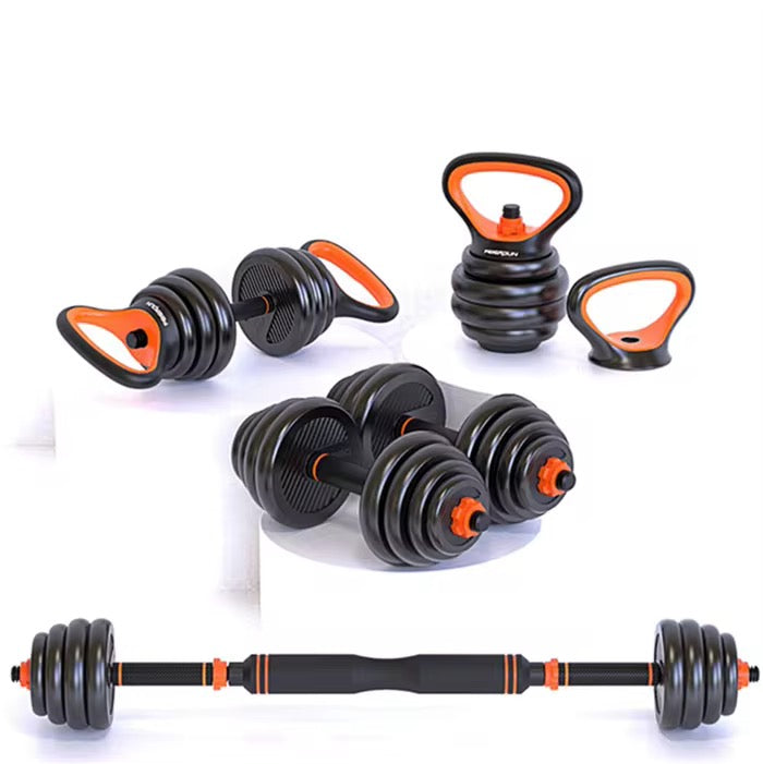 8 in 1 - Body Goals Adjustable Dumbbell Set, Approx. 40kg, with Barbell Connector, Multi-Use Strength Training Set