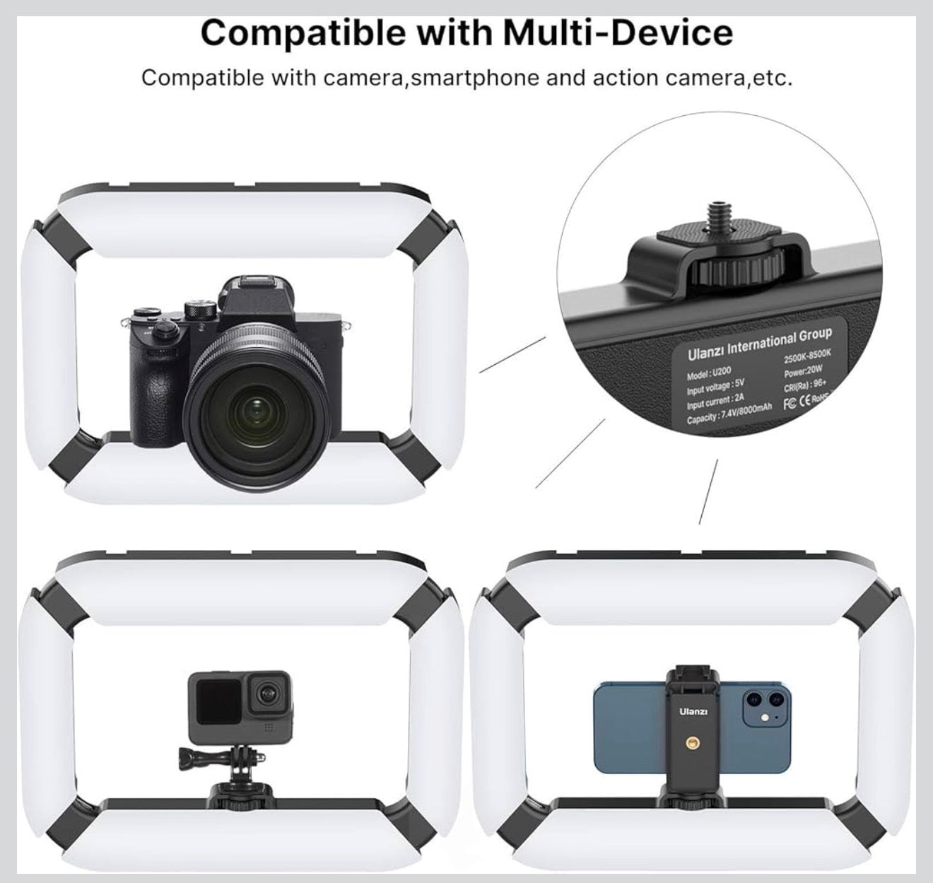 YM200 Creator Pro Video Rig & LED Light (8000mAh)