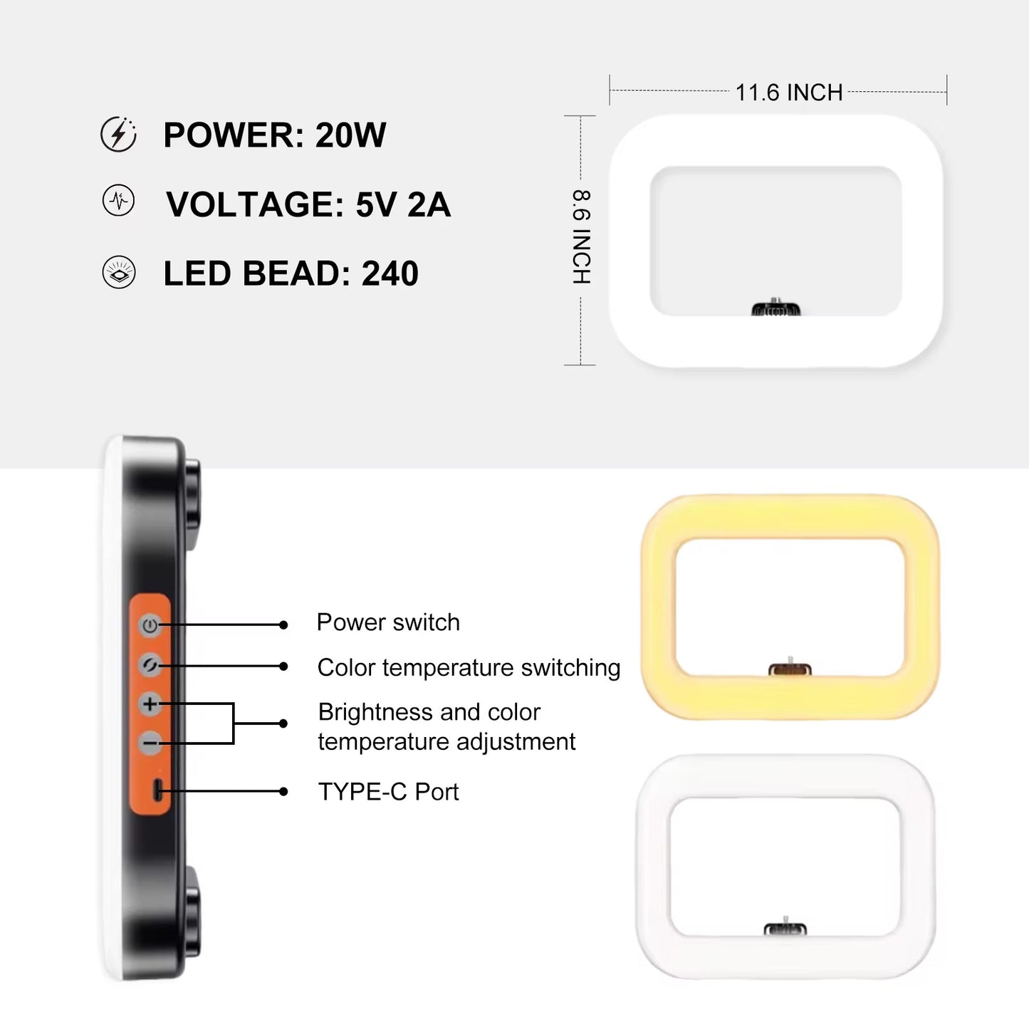 YM200 Creator Pro Video Rig & LED Light (8000mAh)