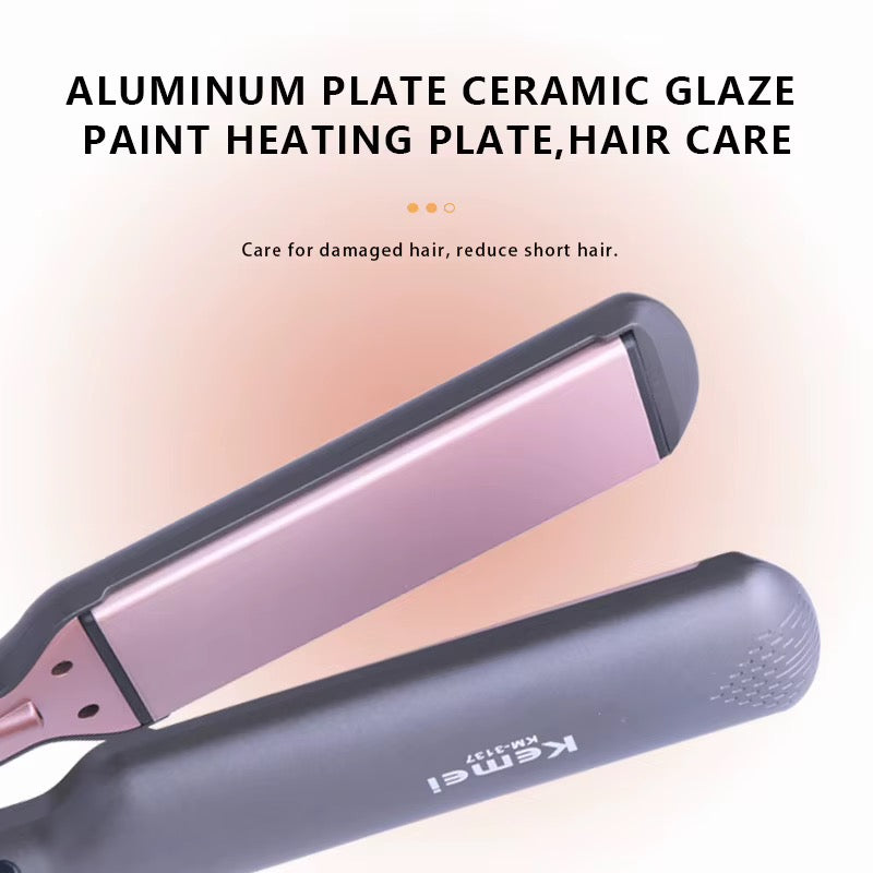 Kemei KM-3137 2-in-1 Hair Straightener & Curler – Ceramic Plates | LCD | 90s Fast Heat