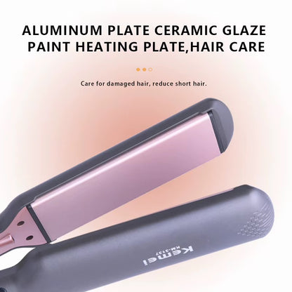 Kemei KM-3137 2-in-1 Hair Straightener & Curler – Ceramic Plates | LCD | 90s Fast Heat