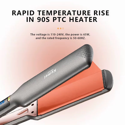 Kemei KM-3137 2-in-1 Hair Straightener & Curler – Ceramic Plates | LCD | 90s Fast Heat