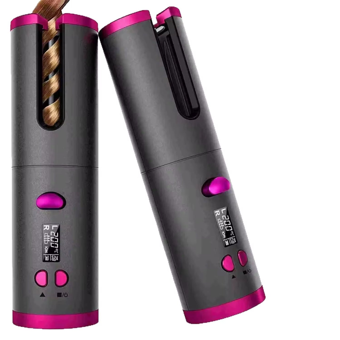 Automatic Hair Curler – Wireless Cordless Curling Iron | USB Rechargeable | LCD Display