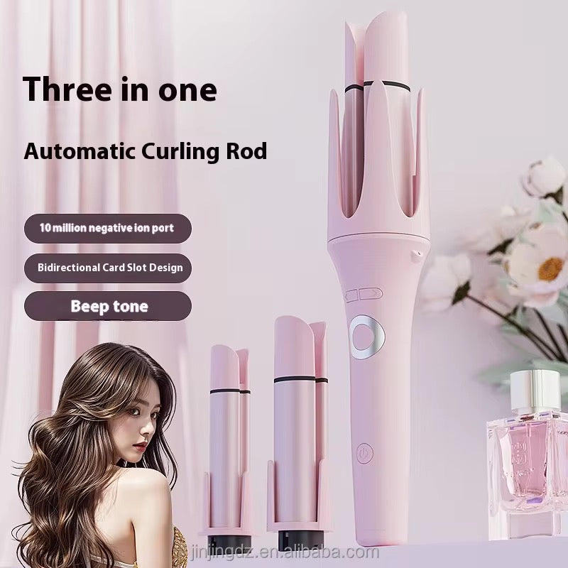 3-in-1 Automatic Curling Iron – Interchangeable Barrels 26/32/40mm | Negative Ions | 3 Heat Settings